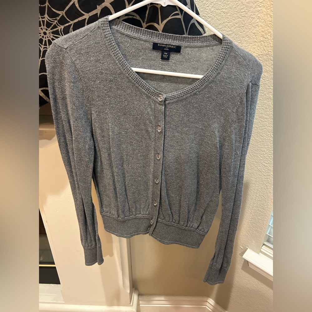 Banana Republic Women's Gray Cardigan Sweater